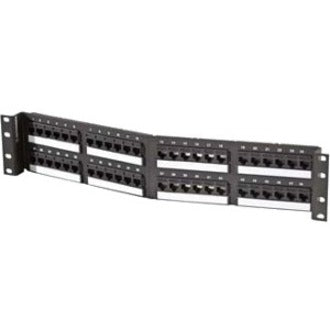 Ortronics Category 6 TechChoice 48 Port Angled Patch Panel Black 1RU