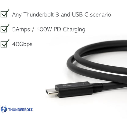 Plugable Thunderbolt 3 Cable 40Gbps Supports 60W (20V 3A) Charging