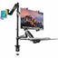 CTA Digital 2-in-1 Adjustable Monitor and Tablet Mount Stand with Keyboard Tray