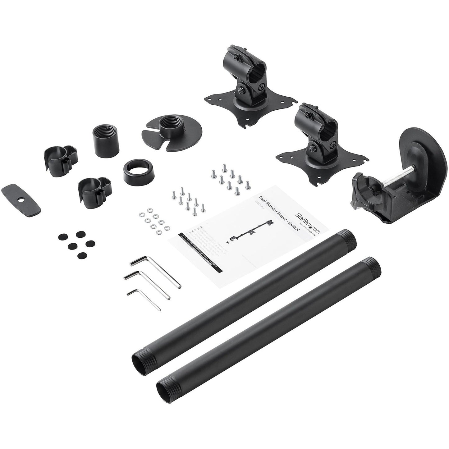 StarTech.com Desk Mount Dual Monitor Mount Vertical Steel Dual Monitor Arm For VESA Mount Monitors up to 27" (22lb/10kg) Adjustable