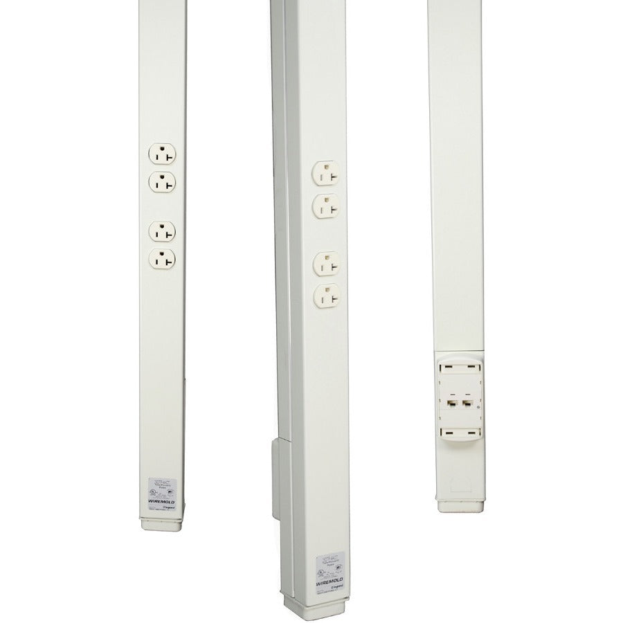 Wiremold 25DTP Series 10' Tele-Power Pole With Communications Inserts Ivory