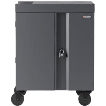 Bretford CUBE Cart AC for up to 32 Devices w/Back Panel Charcoal Paint