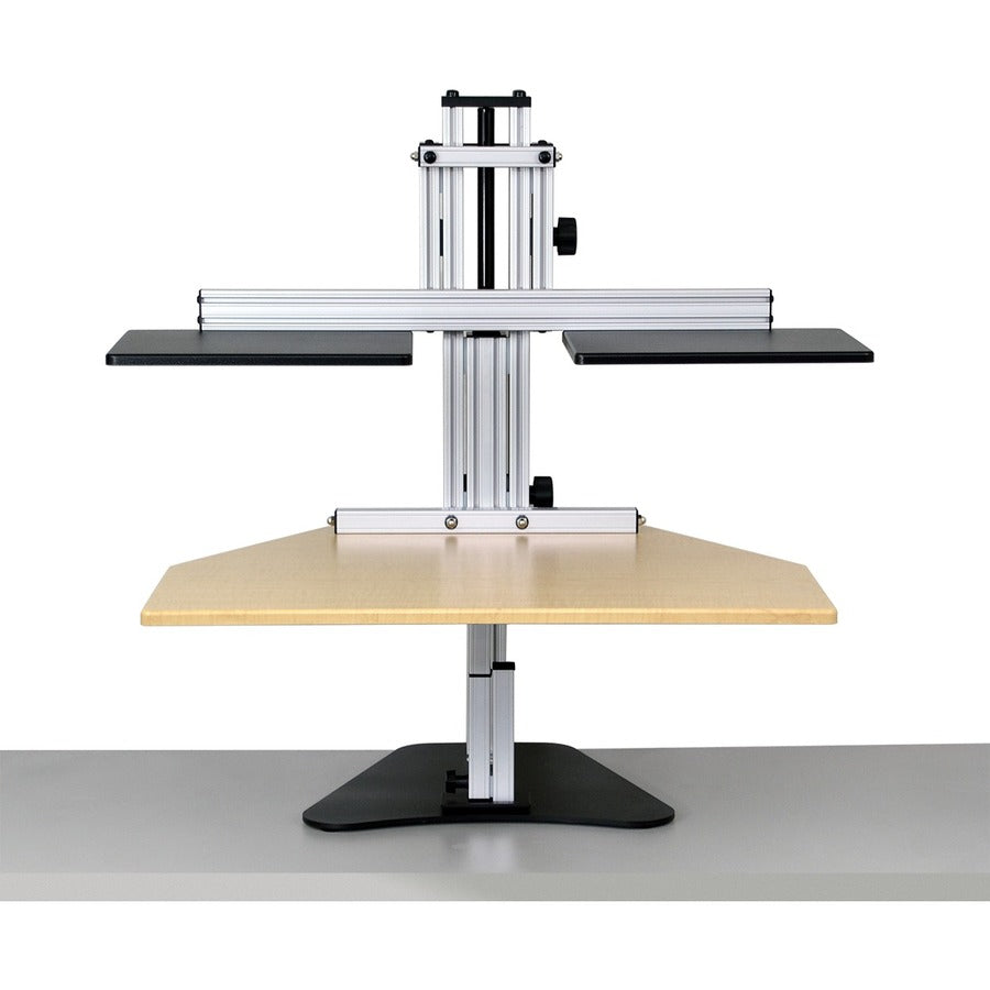 Ergo Desktop Dual Kangaroo Sit and Stand Workstation Maple Fully Assembled