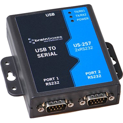 Brainboxes 2 Port RS232 USB to Serial Adapter