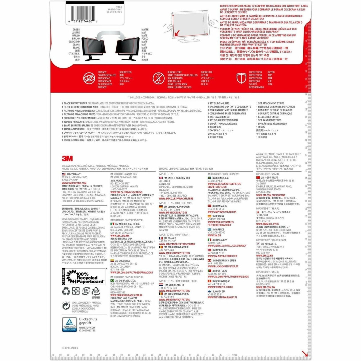 3M&trade; Privacy Filter for 19in Monitor 5:4 PF190C4B