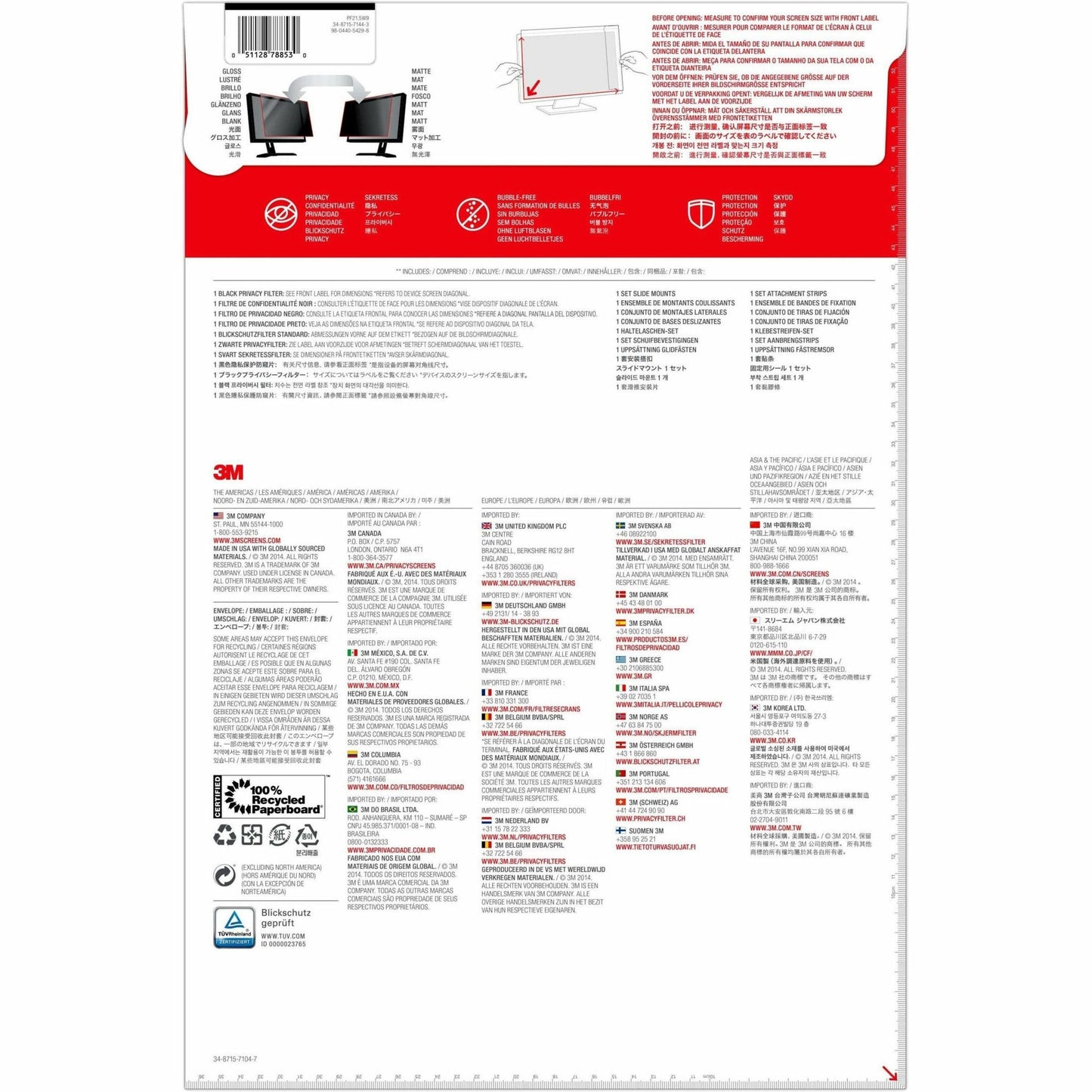 3M&trade; Privacy Filter for 21.5in Monitor 16:9 PF215W9B