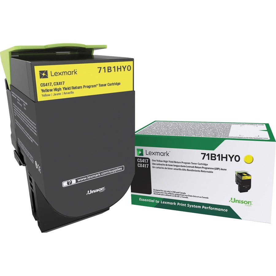 Lexmark Original High Yield Laser Toner Cartridge - Yellow - 1 Each