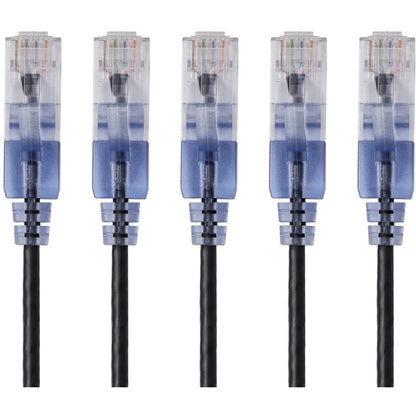 Monoprice 5-Pack SlimRun Cat6A Ethernet Network Patch Cable 5ft Black