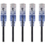 Monoprice 5-Pack SlimRun Cat6A Ethernet Network Patch Cable 7ft Black