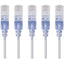 Monoprice 5-Pack SlimRun Cat6A Ethernet Network Patch Cable 7ft White
