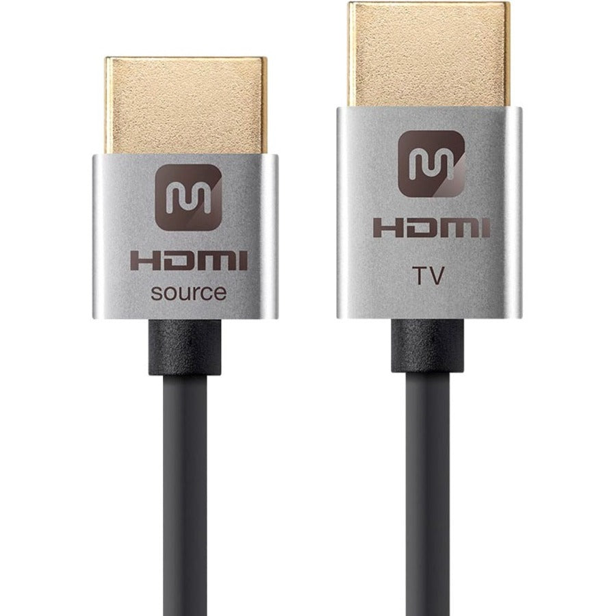 Monoprice Ultra Slim 18Gbps Active High Speed HDMI Cable 10ft Silver