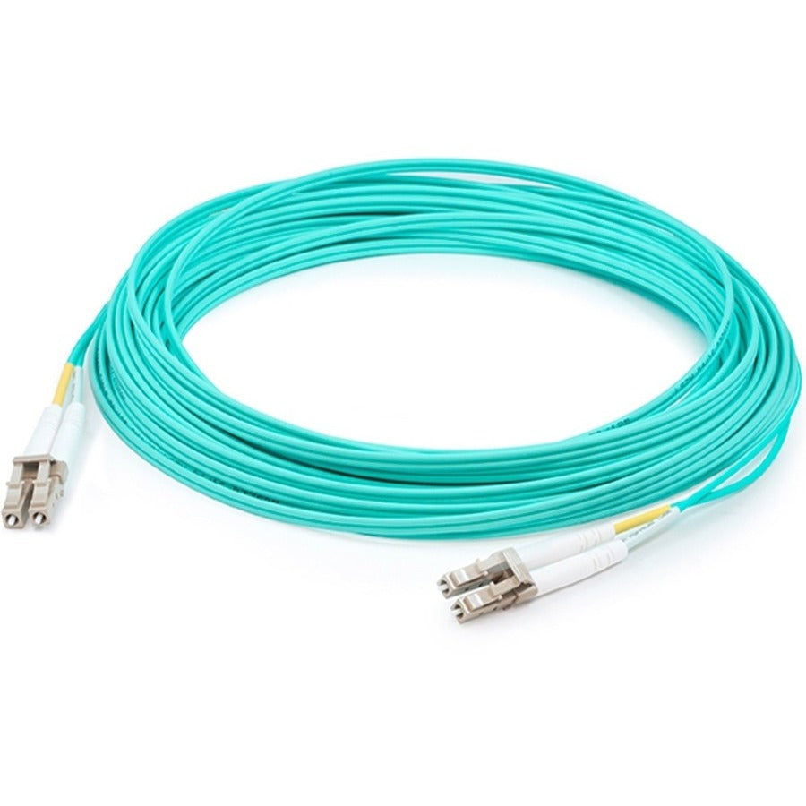 AddOn 8m LC (Male) to LC (Male) Aqua OM4 Duplex Fiber TAA Compliant OFNR (Riser-Rated) Patch Cable