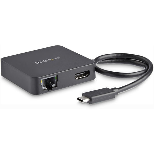 StarTech.com USB C Multiport Adapter - Portable USB Type-C Mini Dock to 4K UHD HDMI Video - GbE USB 3.0 Hub - Thunderbolt 3 Compatible