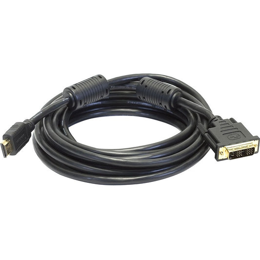 Monoprice 15ft 28AWG Standard HDMI to DVI Adapter Cable with Ferrite Cores Black