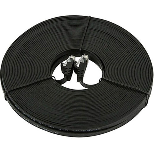 Monoprice Cat5e 30AWG UTP Flat Ethernet Network Patch Cable 75ft Black