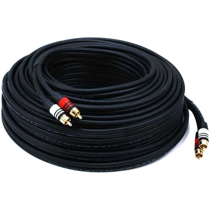 Monoprice 100ft Premium 2 RCA Plug/2 RCA Plug M/M 22AWG Cable - Black