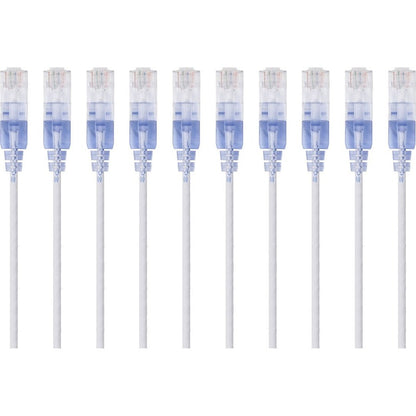 Monoprice 10-Pack SlimRun Cat6A Ethernet Network Patch Cable 10ft White