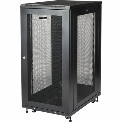 StarTech.com 24U 19" Server Rack Cabinet 4 Post Adjustable Depth 2-30" w/Casters/Cable Management/1U Shelf Locking Doors and Side Panels