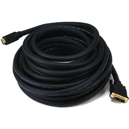 Monoprice 50ft 22AWG CL2 Standard HDMI to DVI Adapter Cable Black