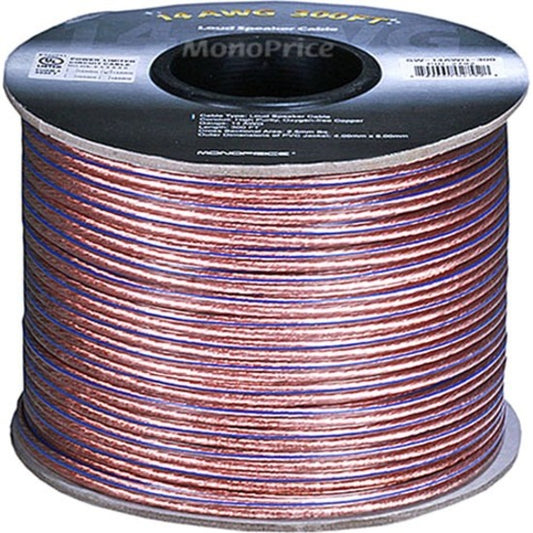 Monoprice Choice Series 14AWG Oxygen-Free Pure Bare Copper Speaker Wire 300ft