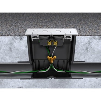 Wiremold Modulink 880MP Series Rectangular Plastic Floor Box with 2 Inch Conduit Opening