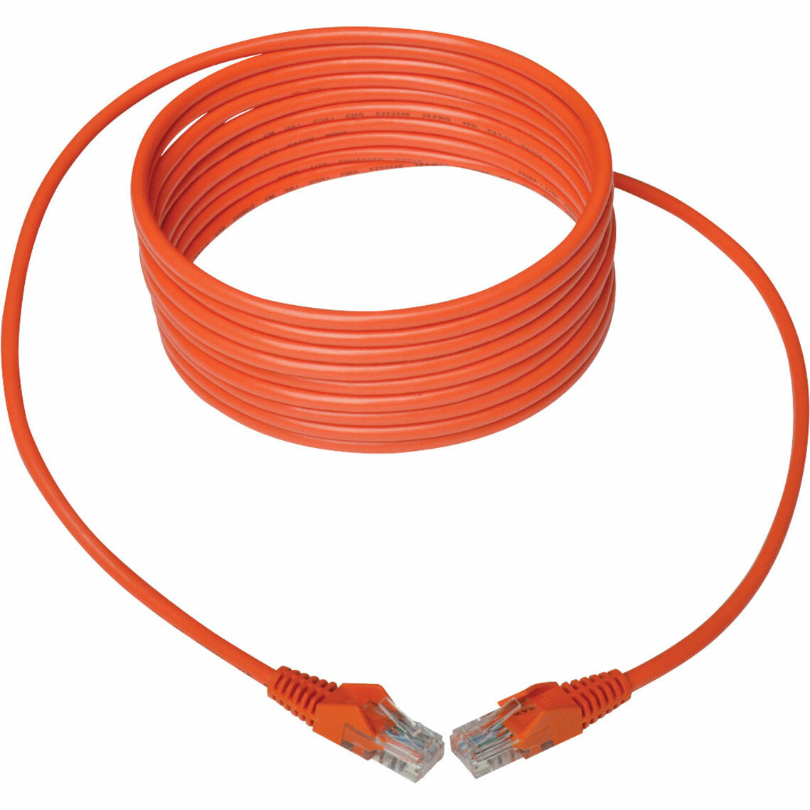 Tripp Lite Cat5e 350 MHz Snagless Molded (UTP) Ethernet Cable (RJ45 M/M) PoE Orange 15 ft. (4.57 m)
