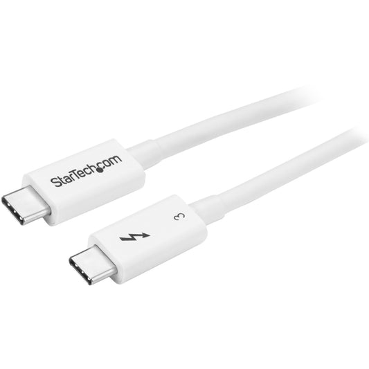 StarTech.com Thunderbolt 3 Cable - 0.5m / 1 ft - White - 4K 60Hz - 40Gbps - Passive - Thunderbolt Cable - USB Type C Charger