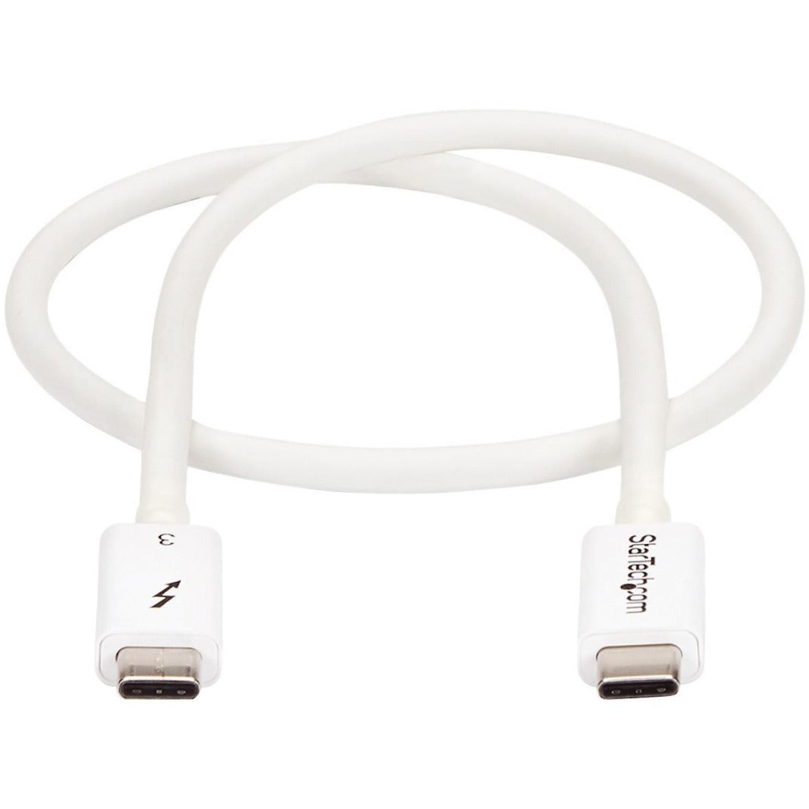 StarTech.com Thunderbolt 3 Cable - 0.5m / 1 ft - White - 4K 60Hz - 40Gbps - Passive - Thunderbolt Cable - USB Type C Charger