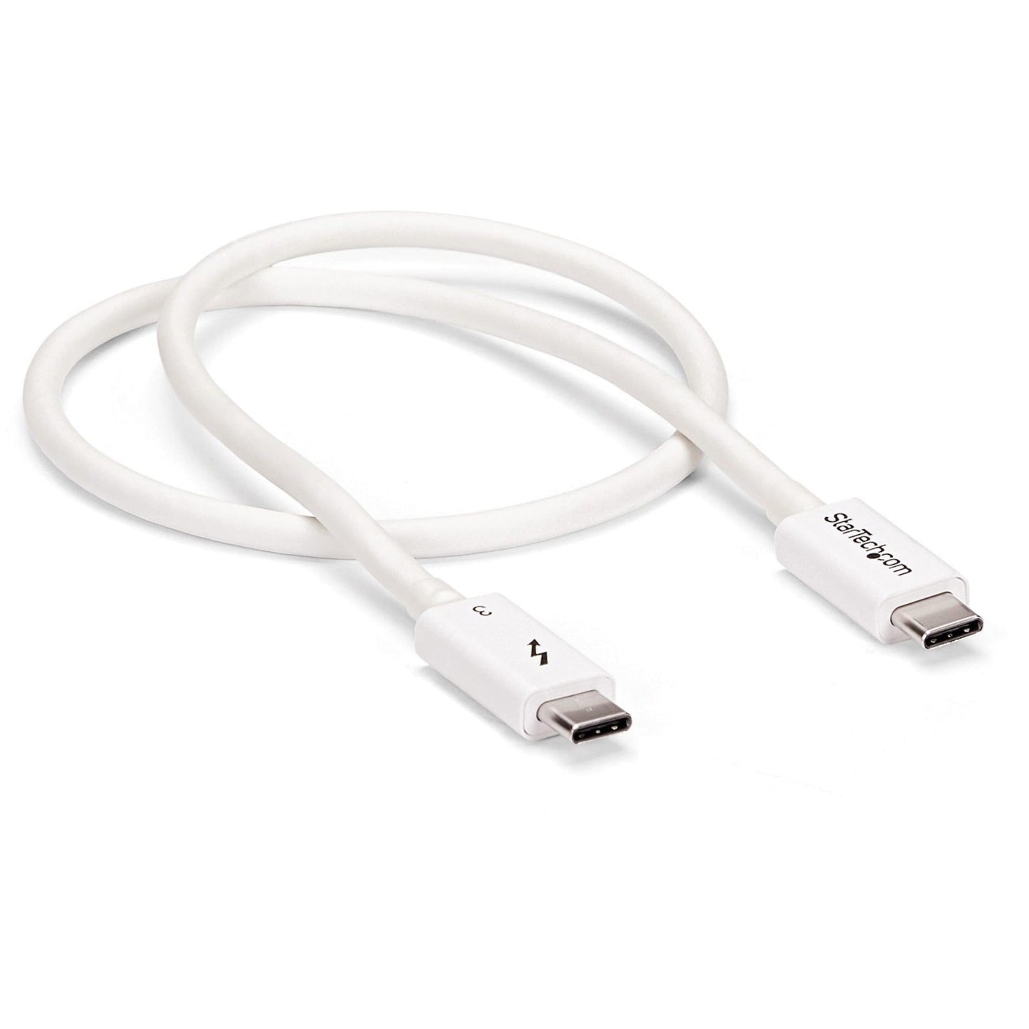 StarTech.com Thunderbolt 3 Cable - 0.5m / 1 ft - White - 4K 60Hz - 40Gbps - Passive - Thunderbolt Cable - USB Type C Charger