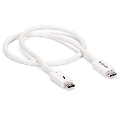 StarTech.com Thunderbolt 3 Cable - 0.5m / 1 ft - White - 4K 60Hz - 40Gbps - Passive - Thunderbolt Cable - USB Type C Charger