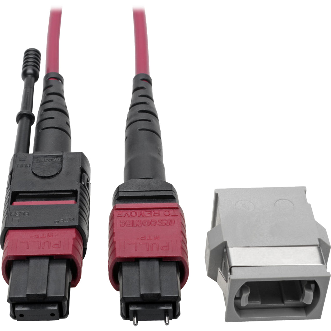 Tripp Lite MTP/MPO Parallel Optics Base-8 Migration Fiber Adapter Polarity C to B 12 Fiber 40GB/100GB OM4 M/F Magenta 8 in.