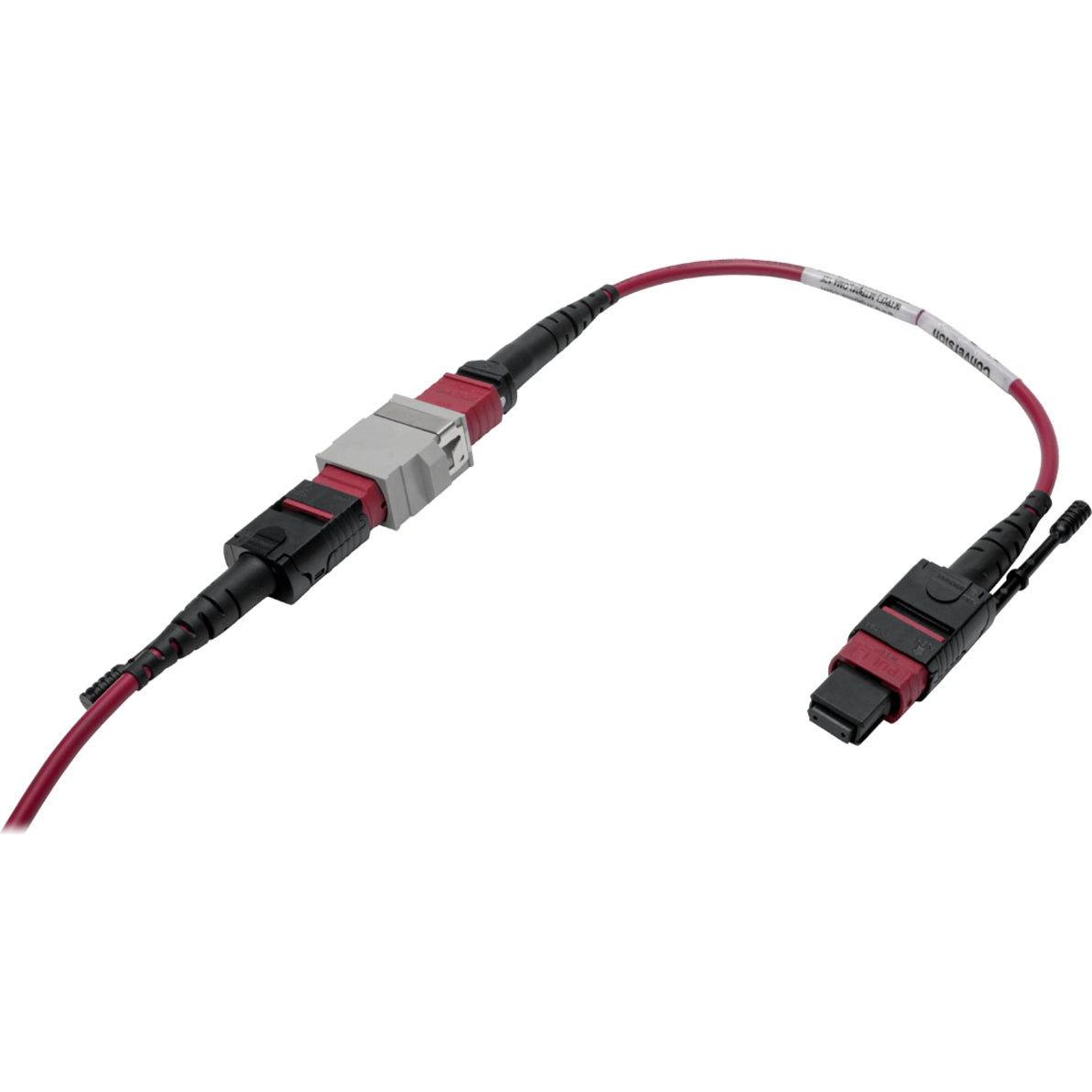 Tripp Lite MTP/MPO Parallel Optics Base-8 Migration Fiber Adapter Polarity C to B 12 Fiber 40GB/100GB OM4 M/F Magenta 8 in.