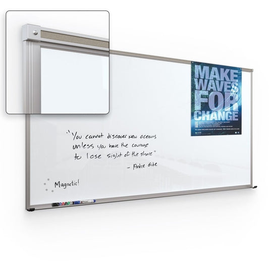 Balt Framed Magnetic Glass Board - Gloss White