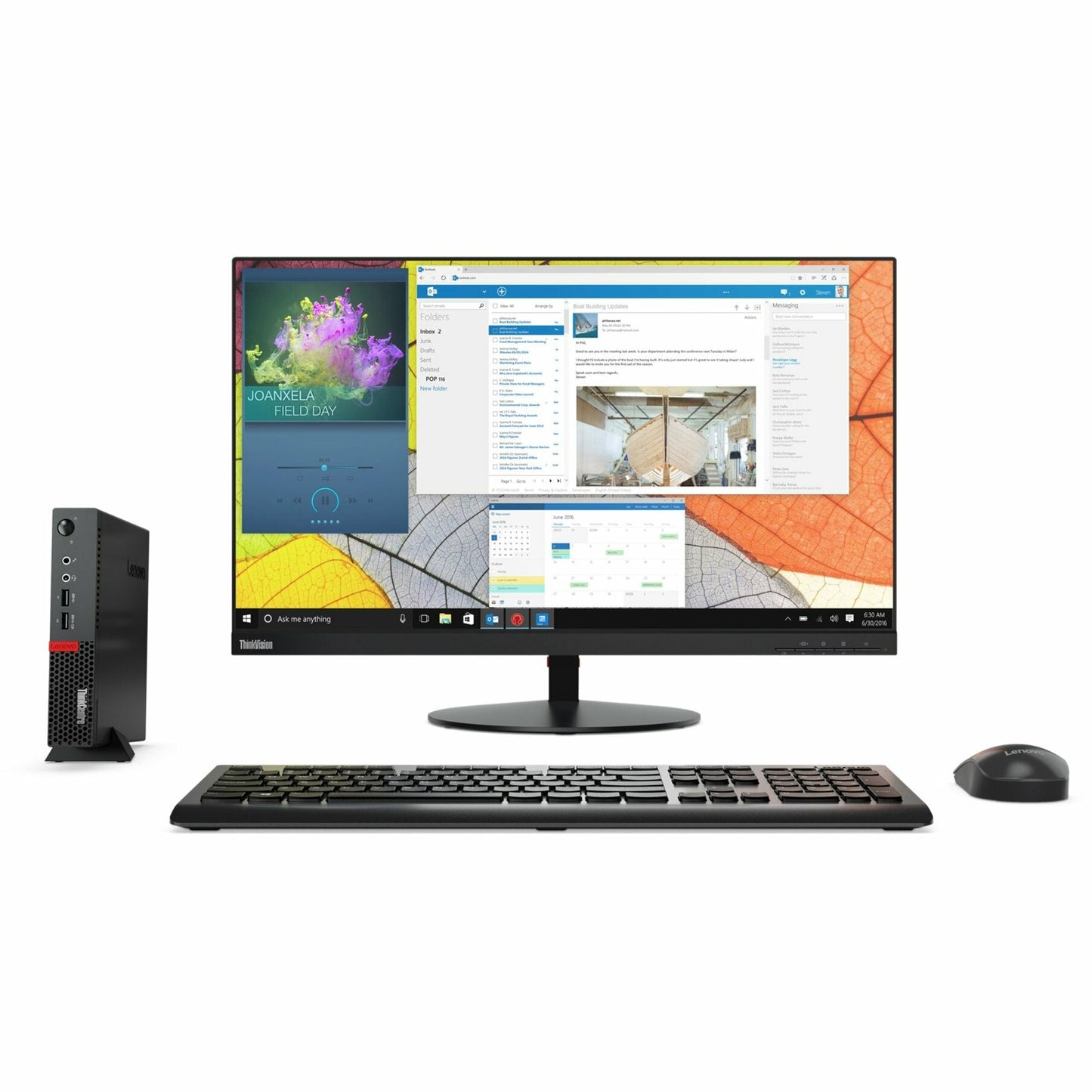 Lenovo ThinkCentre M910q 10MUS1P800 Desktop Computer - Intel Core i7 6th Gen i7-6700T 2.80 GHz - 8 GB RAM DDR4 SDRAM - 500 GB HDD - Tiny