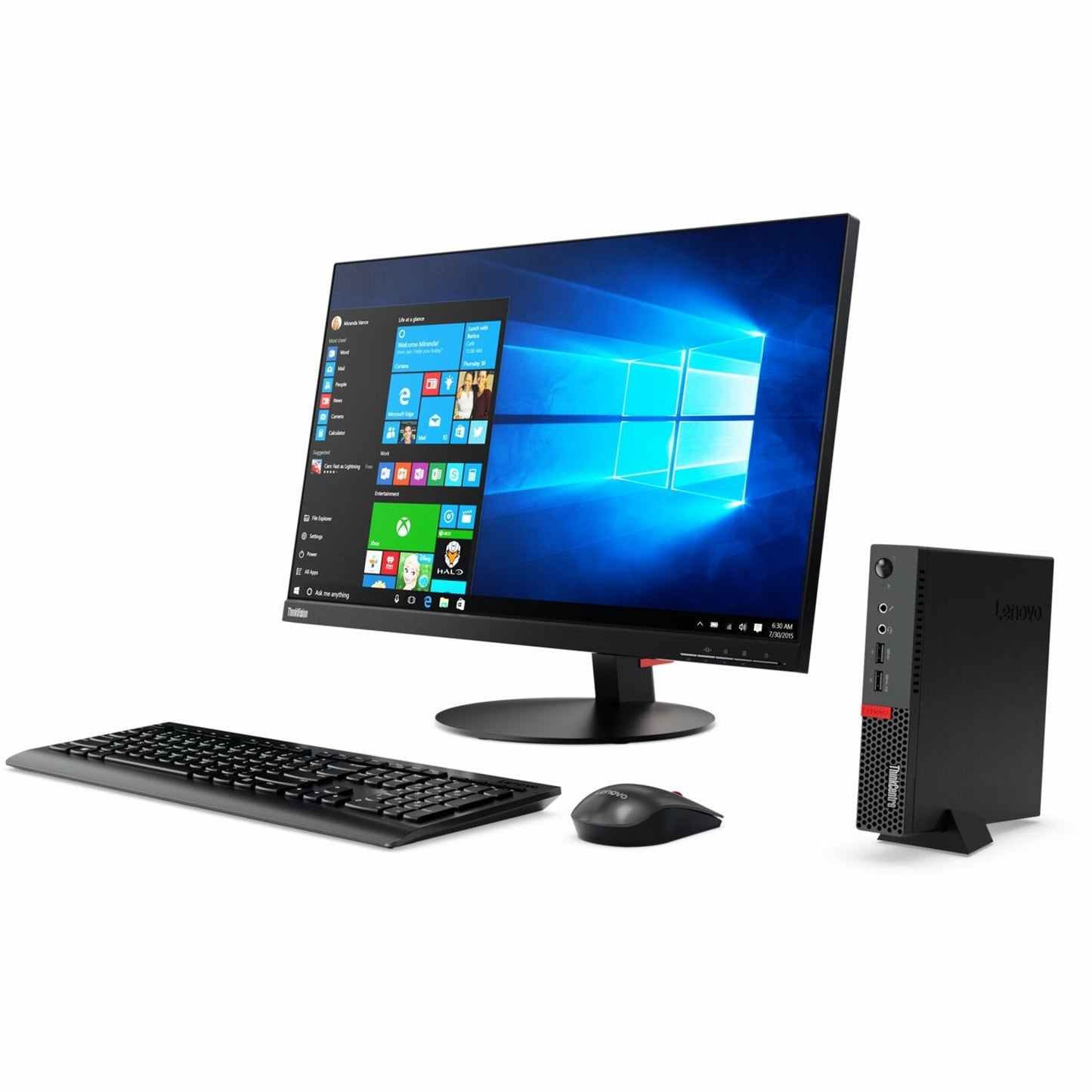 Lenovo ThinkCentre M910q 10MUS1P800 Desktop Computer - Intel Core i7 6th Gen i7-6700T 2.80 GHz - 8 GB RAM DDR4 SDRAM - 500 GB HDD - Tiny