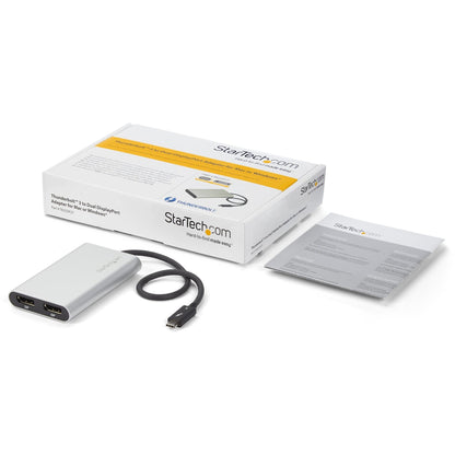 StarTech.com Thunderbolt 3 to Dual DisplayPort Adapter - 4K 60Hz Dual Monitor TB3 DisplayPort 1.2 Video Adapter - Thunderbolt 3 Certified