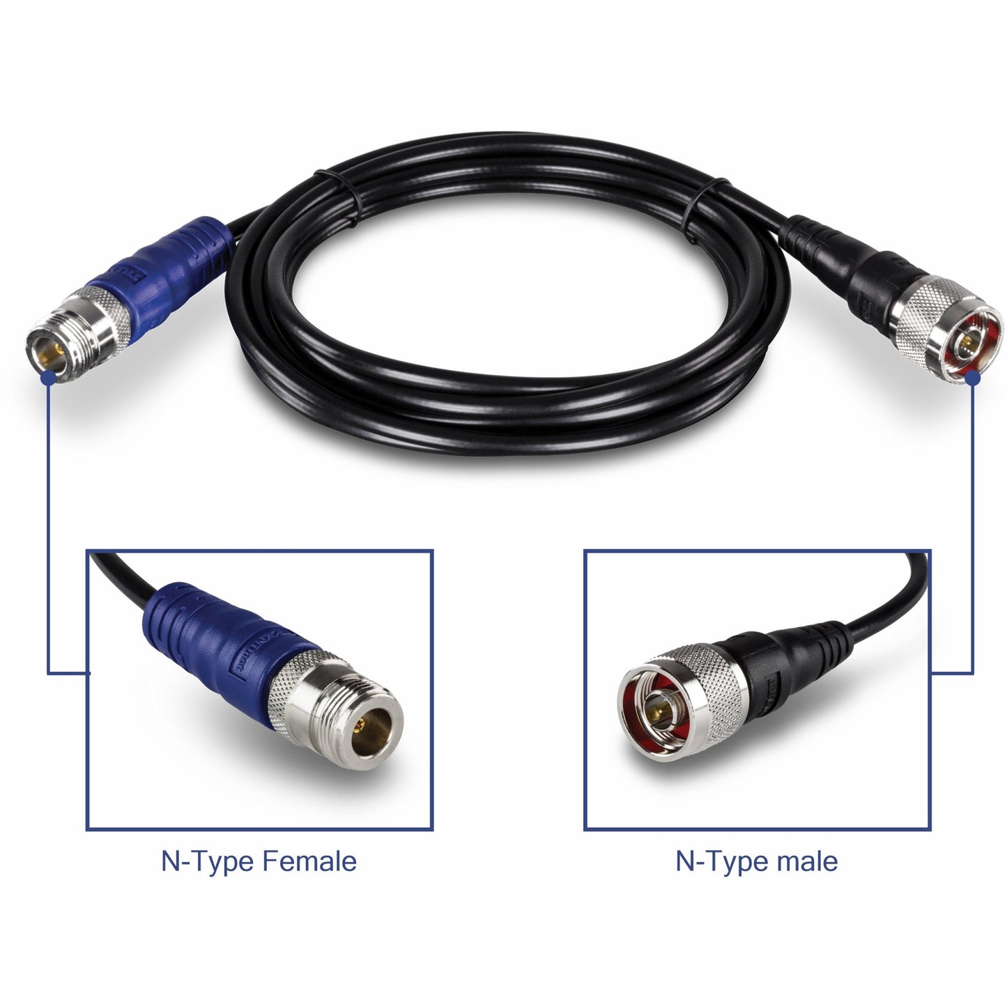 TRENDnet N-Type Male to N-Type Female Antenna Cable - 2M (6.5 ft.) TEW-L402