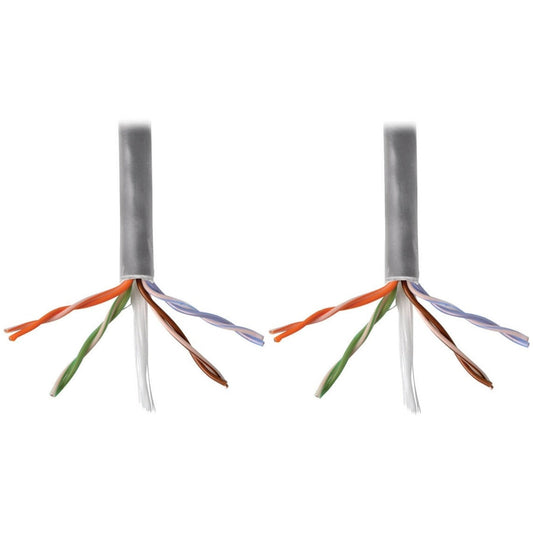 Tripp Lite Cat5e 350 MHz Solid Core Plenum-Rated (UTP) PVC Bulk Ethernet Cable Gray 1000 ft. (304.8 m)