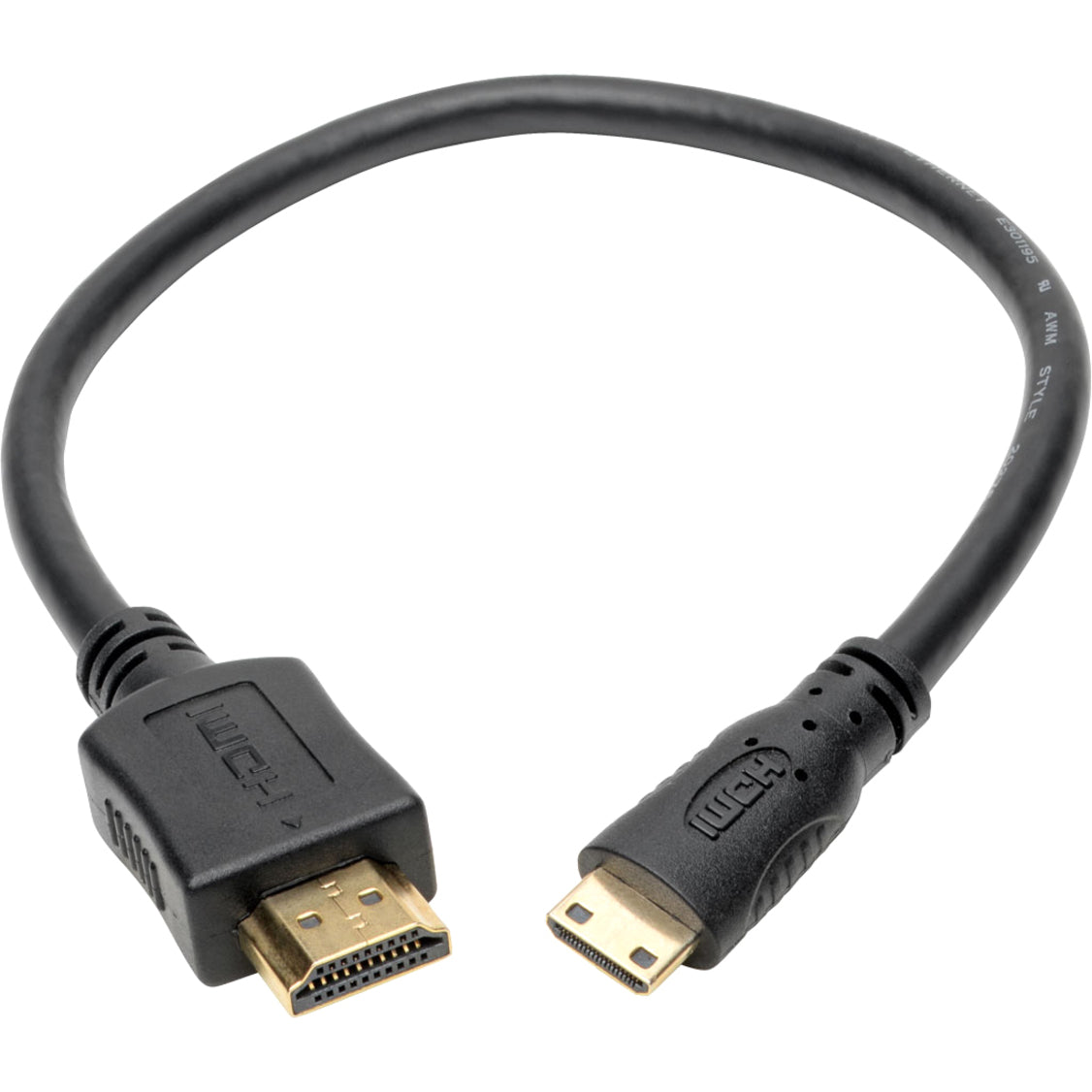 Tripp Lite High-Speed HDMI to Mini-HDMI Cable w Ethernet & Digital Video Audio M/M 1080p 1ft 1'