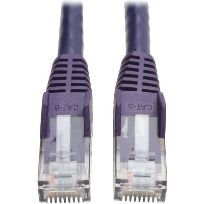 Tripp Lite Cat6 Gigabit Snagless Molded (UTP) Ethernet Cable (RJ45 M/M) PoE Purple 50 ft. (15.24 m)
