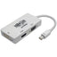 Tripp Lite Keyspan Mini DisplayPort to VGA/DVI/HDMI All-in-One Video Converter Adapter 4K 60 Hz HDMI DP 1.2 White 6 in.