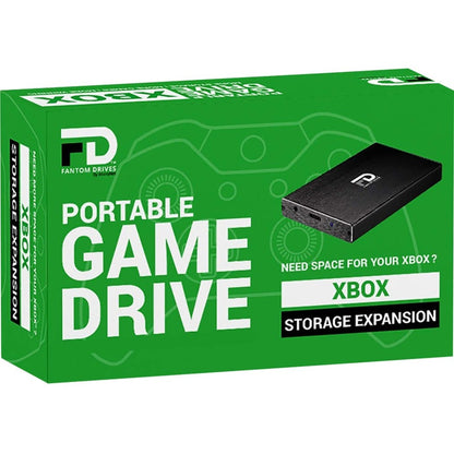 Fantom Drives FD 2TB Xbox Portable Hard Drive - USB 3.2 Gen 1 - 5Gbps - Aluminum - Black - Compatible with Xbox One Xbox One S Xbox One X - Made with High Quality Aluminum - No Power Supply Needed - 1 Year Warranty - (XB-2TB-PGD)