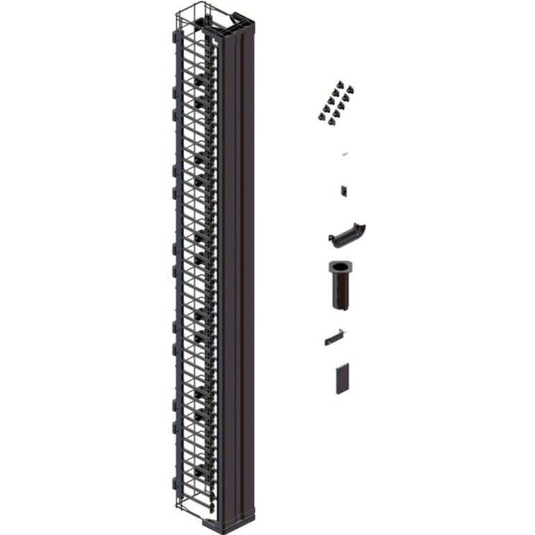 Ortronics MM20 Vertical Cable Manager with Door 6" Wide for 7 ft (45U) Rack Black