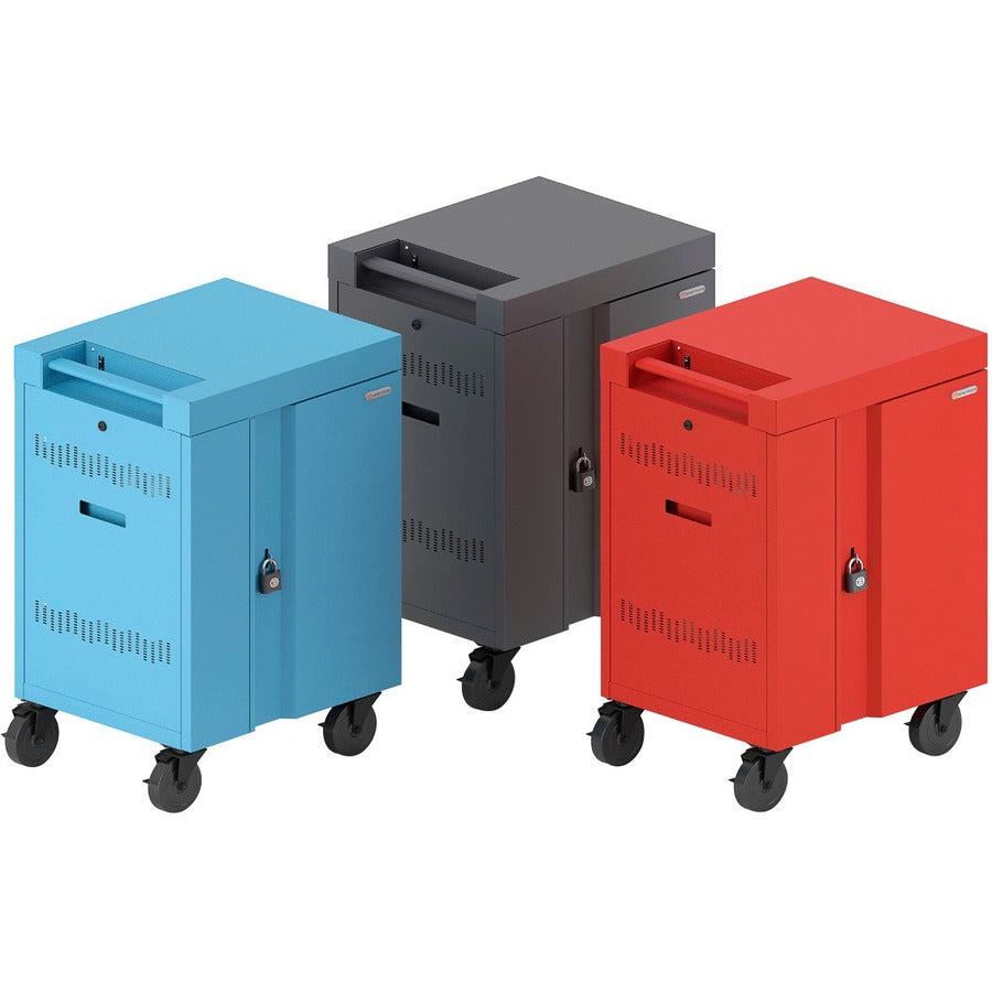 Bretford CUBE Cart Mini Charging Cart AC for 20 Devices Red Paint