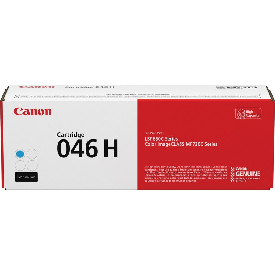 Canon 046H Original High Yield Laser Toner Cartridge - Cyan - 1 Each