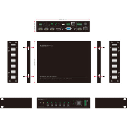 KanexPro HDBaseT Seamless Presentation Switcher & Scaler w/ 5 Inputs