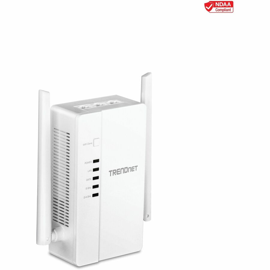 TRENDnet Wi-Fi Everywhere Powerline 1200 AV2 AC1200 Wireless Access Point Expand Your Wireless Coverage Built-in Concurrent Dual-Band 3 x Gigabit Ports MIMO Beamforming White TPL-430AP