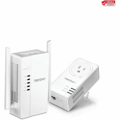 TRENDnet Wi-Fi Everywhere Powerline 1200 AV2 Dual-Band AC1200 Wireless Access Point Kit Includes 1 x TPL-430AP And 1 x TPL-423E 3 x Gigabit Ports Easy Installation White TPL-430APK