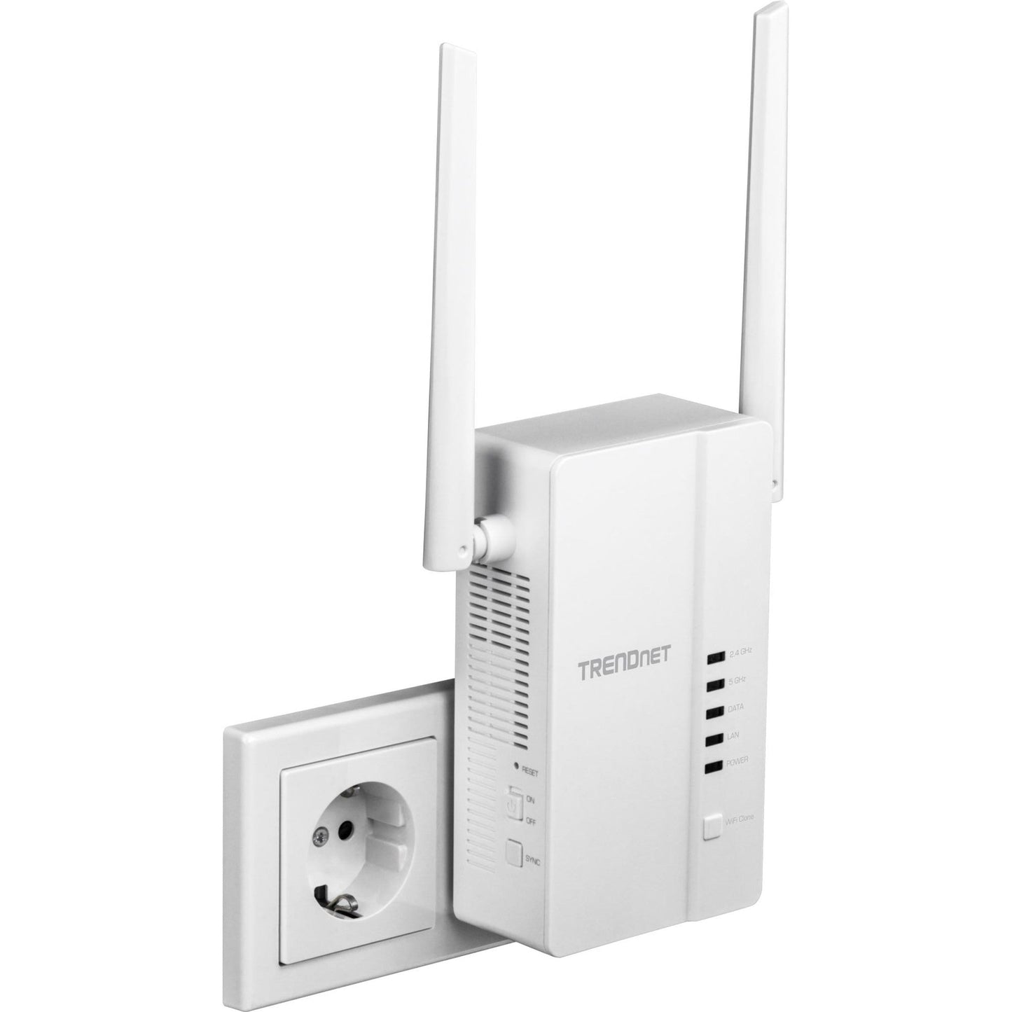 TRENDnet Wi-Fi Everywhere Powerline 1200 AV2 Dual-Band AC1200 Wireless Access Point Kit Includes 1 x TPL-430AP And 1 x TPL-423E 3 x Gigabit Ports Easy Installation White TPL-430APK