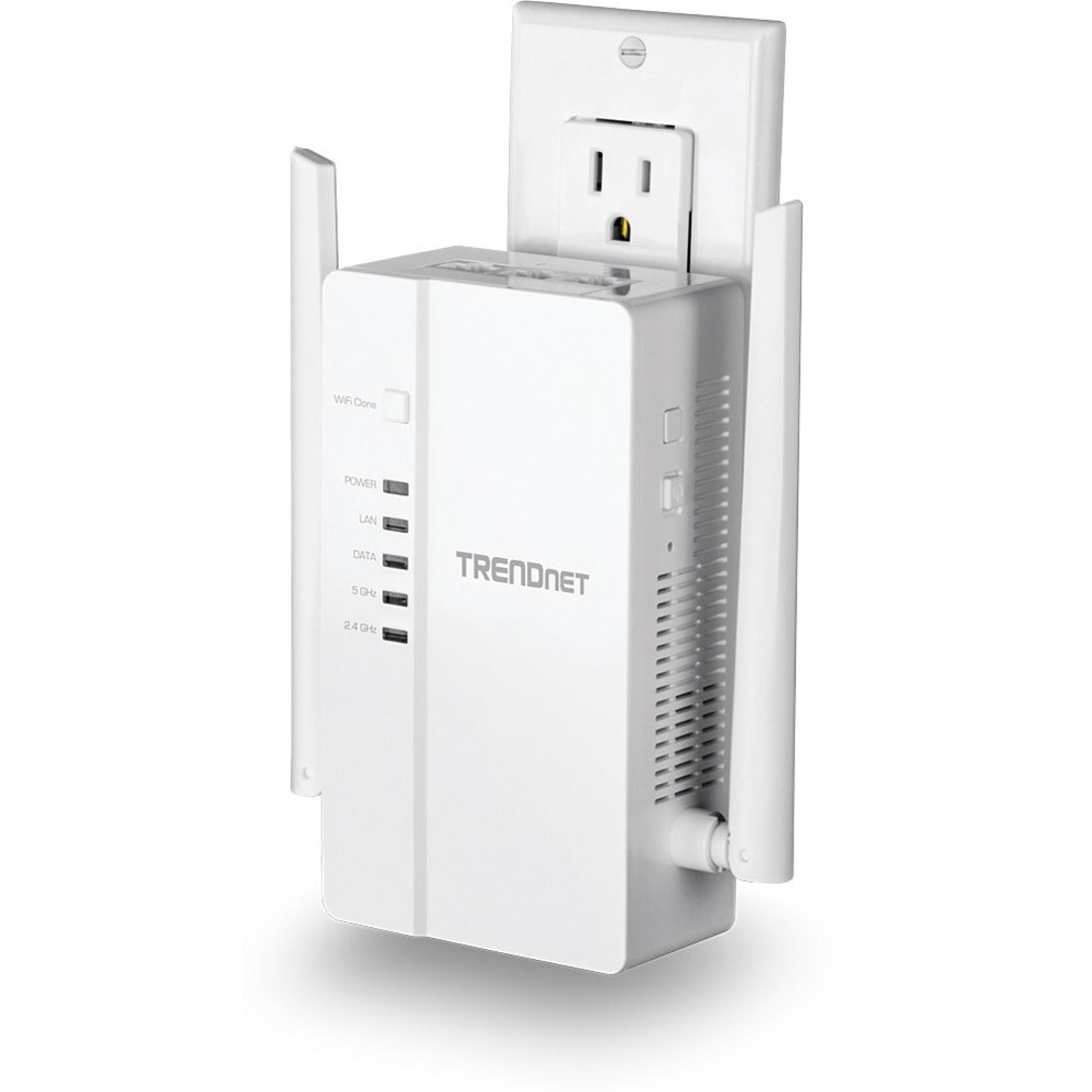 TRENDnet Wi-Fi Everywhere Powerline 1200 AV2 Dual-Band AC1200 Wireless Access Point Kit Includes 1 x TPL-430AP And 1 x TPL-423E 3 x Gigabit Ports Easy Installation White TPL-430APK